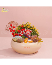 Thần Tài_Tiểu Cảnh Sen Đá Quà Tết_Vsenda - belovedbeyond.com