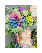 Cô Nàng Lollipo_Giỏ Hoa Sen Đá Làm Quà Tặng - belovedbeyond.com