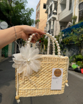 Túi Nàng Thơ Lục Bình Quai Xách Ngọc Trai, Gắn Hoa - belovedbeyond.com