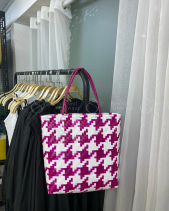 Túi Đan Hoạ Tiết Houndstooth Đeo Vai (Không Lót) - belovedbeyond.com