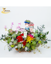 [Giữ Lại Rễ] Duyên Dáng_Lẵng Hoa Sen Đá Cắm - belovedbeyond.com