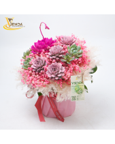 [Giữ Lại Rễ] Hoàn Mỹ_Lẵng Hoa Sen Đá Cắm - belovedbeyond.com