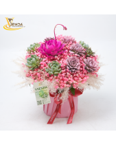 [Giữ Lại Rễ] Hoàn Mỹ_Lẵng Hoa Sen Đá Cắm - belovedbeyond.com