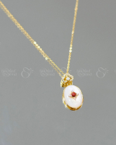 Dây Chuyền Bạc 925 Xi Vàng Đính Vỏ Trai Và Jasper - belovedbeyond.com