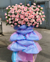 Kệ Hoa Chúc Mừng Pink Ohara - Kiêu Sa Kt185 - belovedbeyond.com