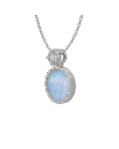 Mặt-Ngọc Trai Xanh-Bạc Ý Mạ Vàng Trắng-Moissanite - belovedbeyond.com