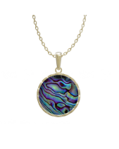 Mặt Dây - Khảm Bào Ngư - Bạc Ý Mạ Vàng - belovedbeyond.com