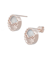 Bông Tai - Ngọc Trai Trắng - Bạc Ý Mạ Vàng Hồng - belovedbeyond.com