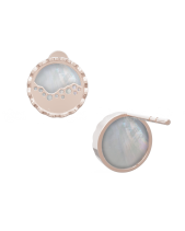 Bông Tai - Ngọc Trai Trắng - Bạc Ý Mạ Vàng Hồng - belovedbeyond.com