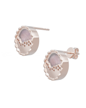 Bông Tai - Ngọc Trai Hồng - Bạc Ý Mạ Vàng Hồng - belovedbeyond.com