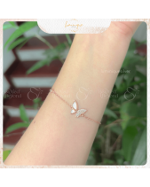 Lắc Tay Bạc S925 Mạ Vàng Hồng Họa Tiết Bướm - belovedbeyond.com