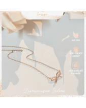 Dây Chuyền Bạc S925 Mạ Vàng Hồng Họa Tiết Nơ - belovedbeyond.com