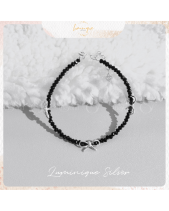 Vòng Tay Bạc S925 Họa Tiết Nơ Đá Spinel Đen - belovedbeyond.com