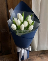 Tulip Trắng Giấy Xanh - belovedbeyond.com