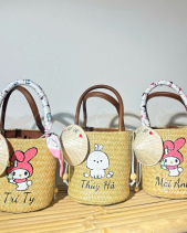 Túi Bucket Cỏ Bàng Khăn Lụa 4Season (Vẽ Tên/ Logo) - belovedbeyond.com