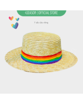 Mũ Cói Đi Biển Rộng Vành Vẽ Line 4Season (Đai Vẽ) - belovedbeyond.com
