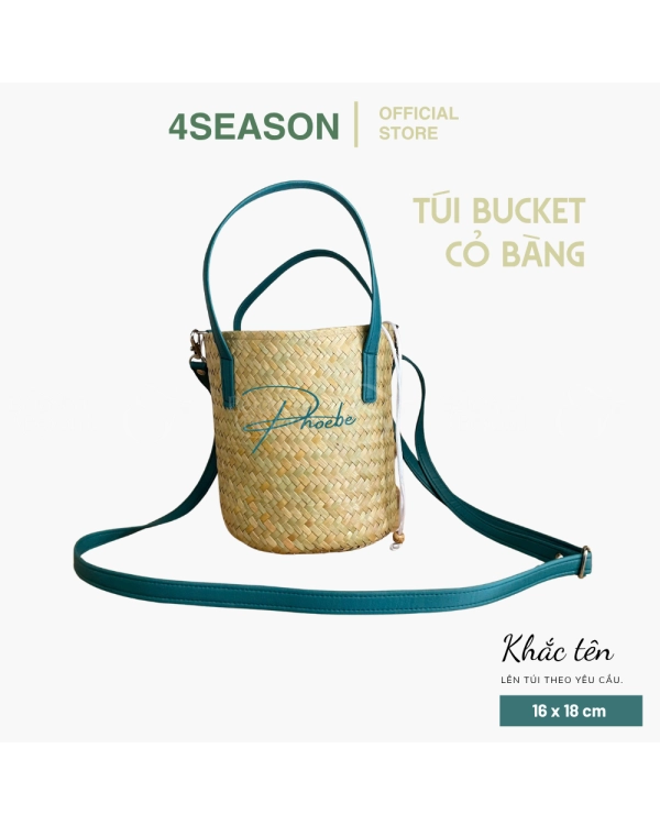 Túi Bucket Cỏ Bàng Quai Xanh Lá 4Season - belovedbeyond.com