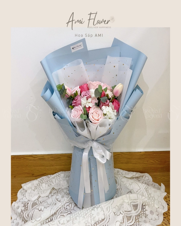 Bó Hoa Sáp Tone Hồng Nhẹ Nhàng - belovedbeyond.com