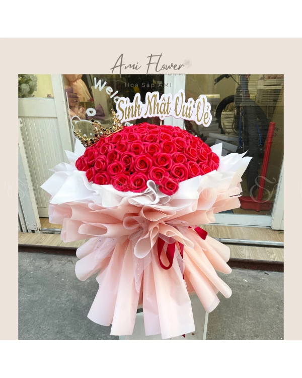 Bó Hoa Hồng Đỏ Big Size - Hoa Sáp - belovedbeyond.com