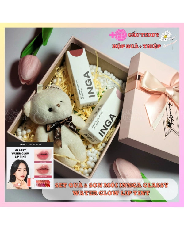 Set Quà 2 Son Innga Glassy Water Glow Lip Tint - belovedbeyond.com