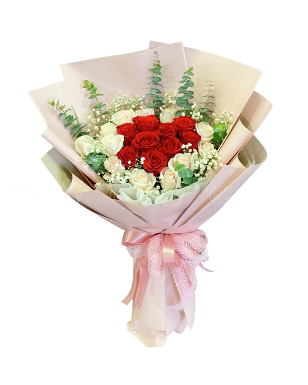 Bó Hoa Hồng Đỏ Chúc Mừng - belovedbeyond.com