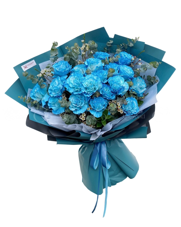 Bó Hồng Xanh Blue - belovedbeyond.com