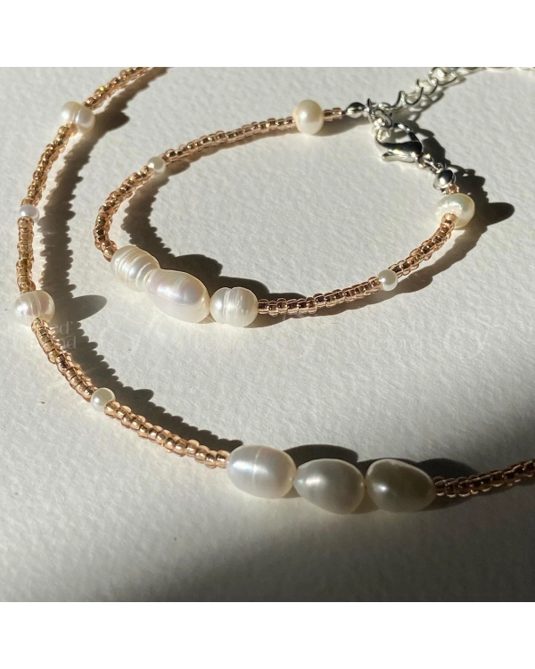 Vòng Tay - Vòng Cổ Hạt Nâu Mix Pearl - belovedbeyond.com