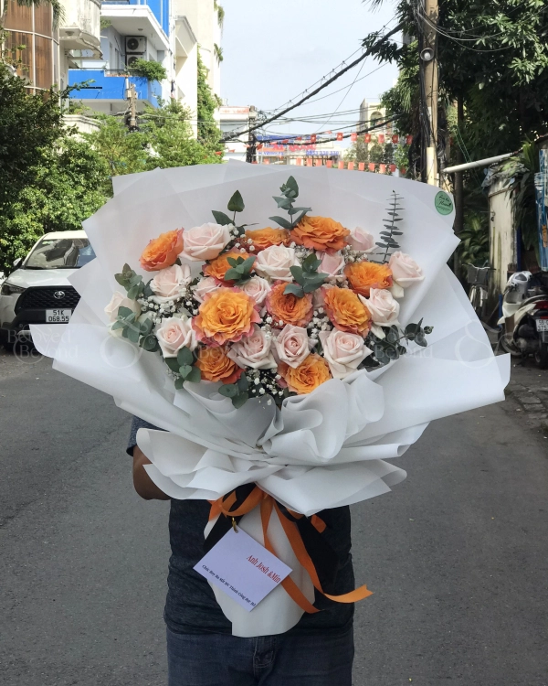 Bó Hoa Hồng Pastel Mix Cam Pirist - belovedbeyond.com