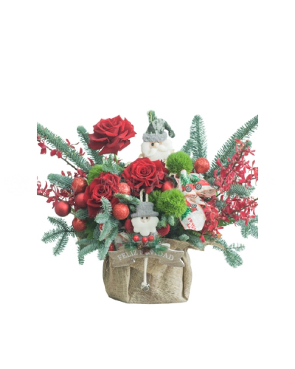 Giỏ Thông Tươi Noel 02 - belovedbeyond.com
