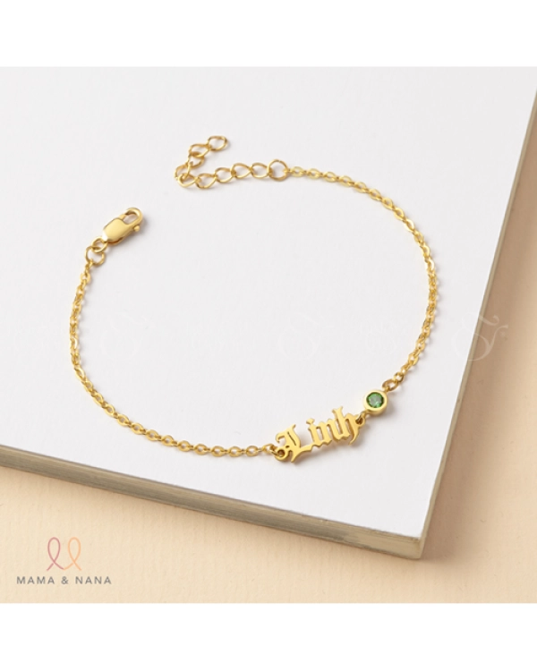 Lắc Tay Khắc Tên & Charm Đá Quý Theo Mệnh Đính Dây - belovedbeyond.com