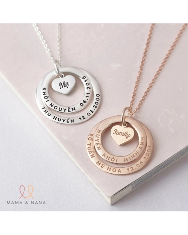 Vòng Cổ Khắc Tên Với Charm Tim Xi Hồng - belovedbeyond.com
