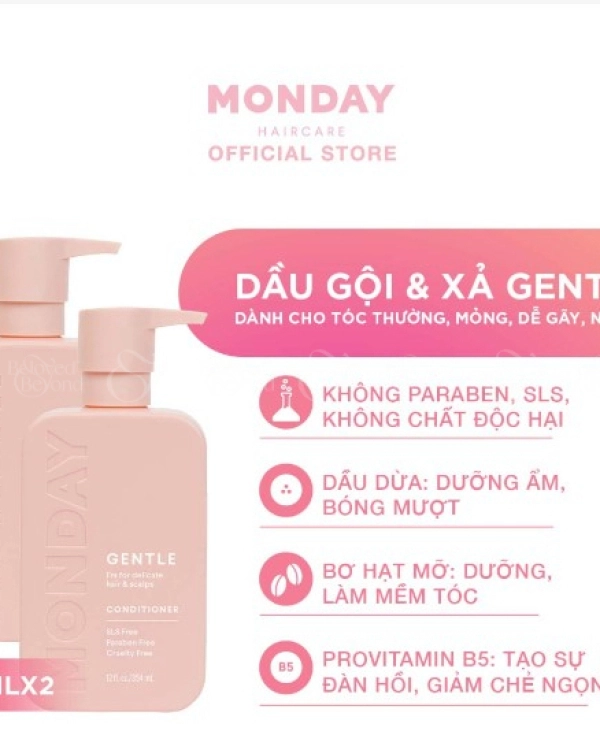 Combo Gội Xả Monday Gentle - belovedbeyond.com