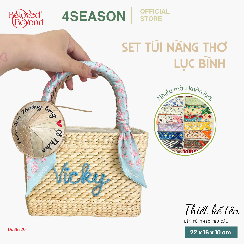 Túi Nàng Thơ Lục Bình 4Season (Đính Tên/ Họa Tiết) - belovedbeyond.com