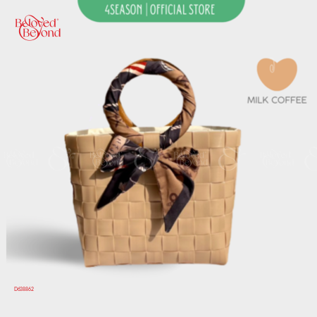 Túi Nhựa Đan Vuông Quai Gỗ 4Season - belovedbeyond.com