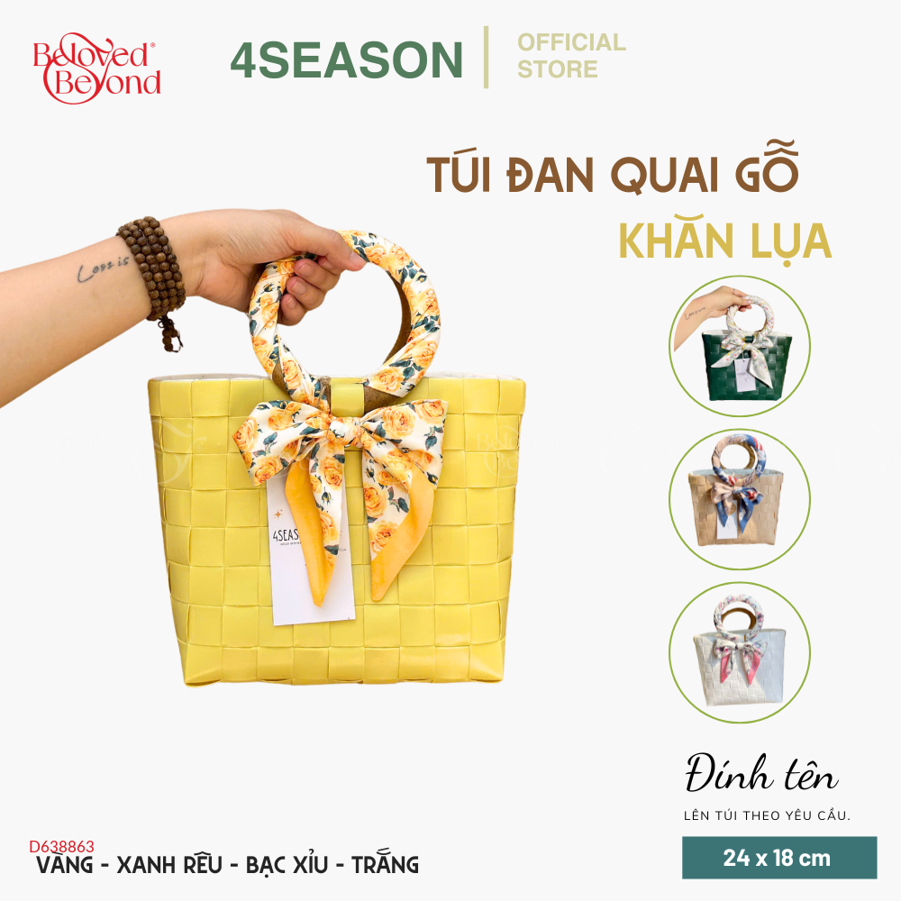 Túi Nhựa Đan Vuông Quai Macrame 4Season - belovedbeyond.com
