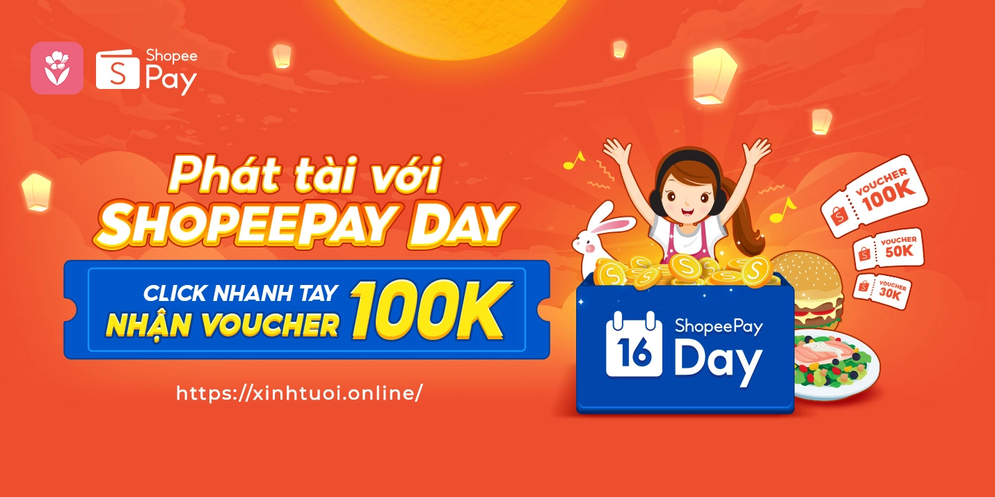 SHOPEEPAY DAY 16.09 | GIẢM NGAY 100K CHO ĐƠN HÀNG TRUNG THU