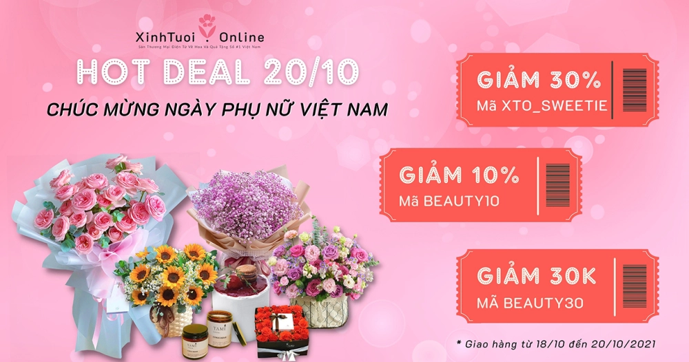 SIÊU ƯU ĐÃI GIẢM ĐẾN 100K MỪNG NGÀY 20/10