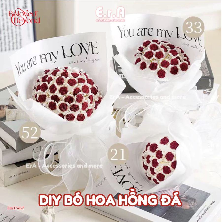 Set Tự Làm Bó Hoa Hồng Đá Handmade Quà Tặng - belovedbeyond.com