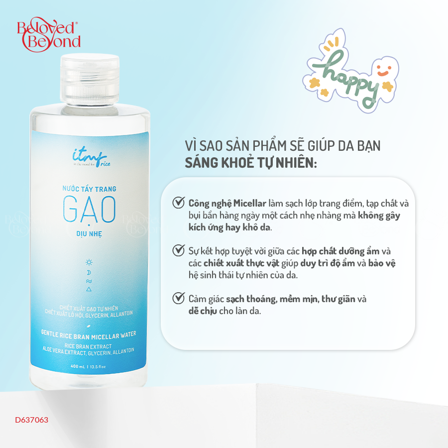 Nước Tẩy Trang Gạo Dịu Nhẹ 400 Ml - belovedbeyond.com