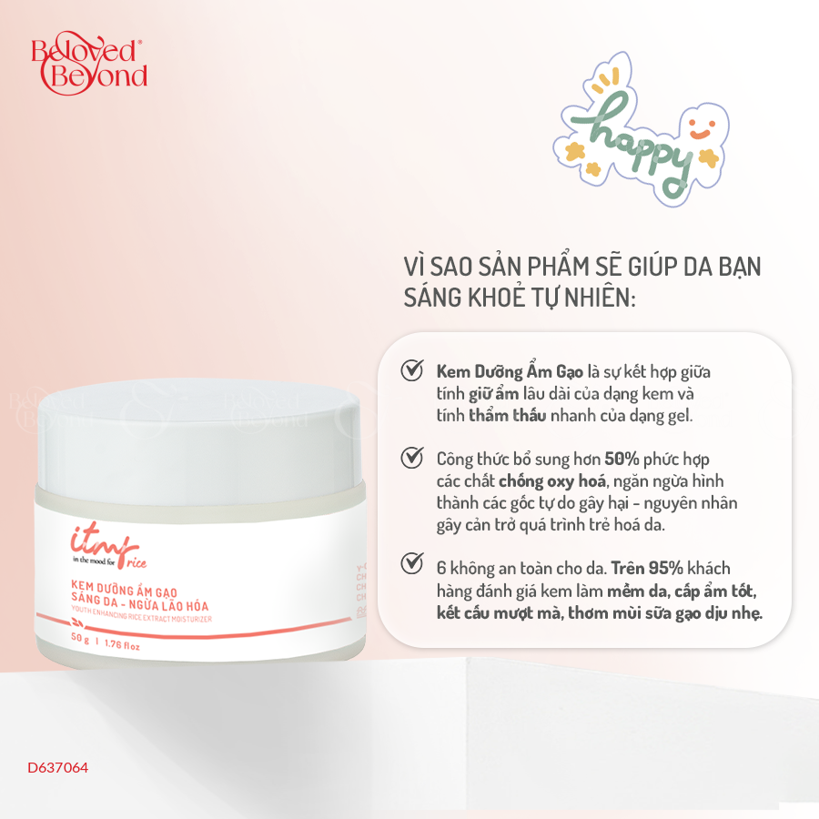 Kem Dưỡng Ẩm Chiết Xuất Gạo Sáng Da Ngừa Lão Hóa - belovedbeyond.com