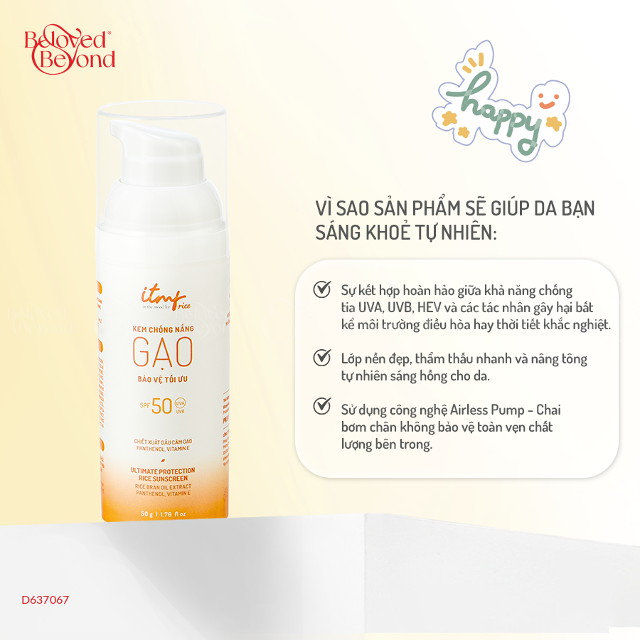 Kem Chống Nắng Gạo Bảo Vệ Tối Ưu 50G - belovedbeyond.com