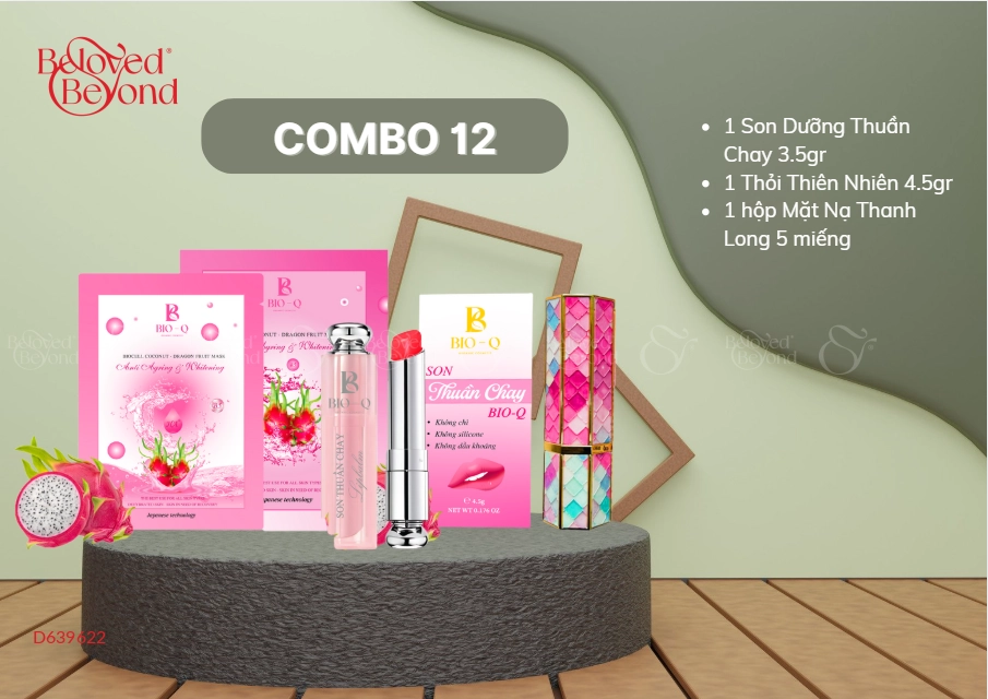 Combo 12 – 2 Son + Mặt Nạ Dưỡng Da Bio-Q - belovedbeyond.com