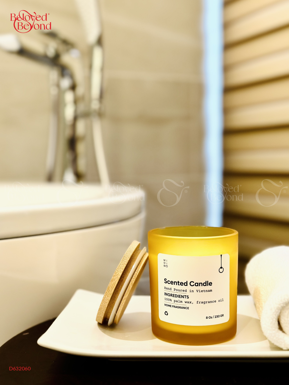 Nến Thủy Tinh Midimo Vàng 230G - Lotus - belovedbeyond.com