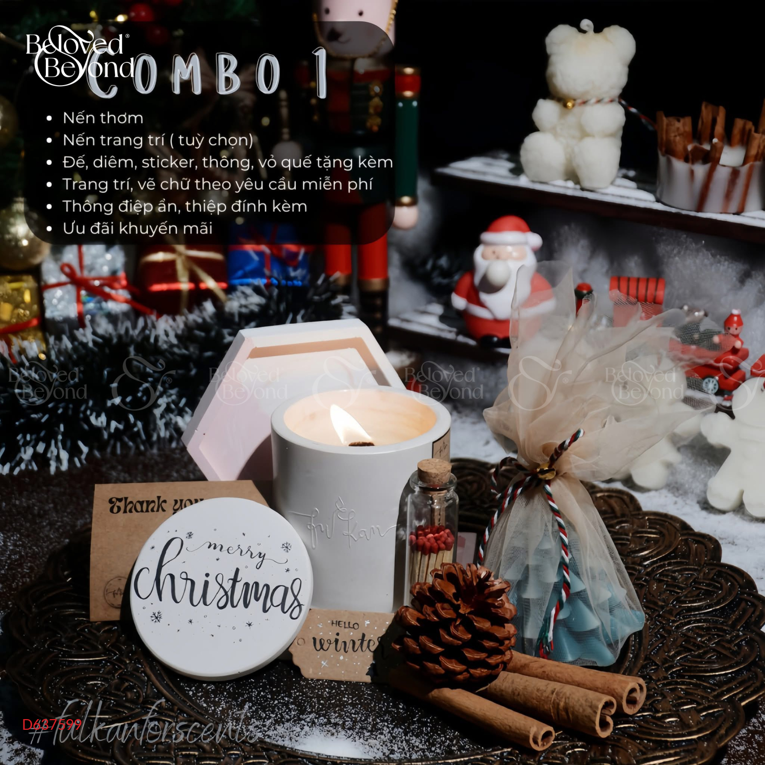 Combo Nến Thơm 1 , Quà Giáng Sinh, Noel - belovedbeyond.com
