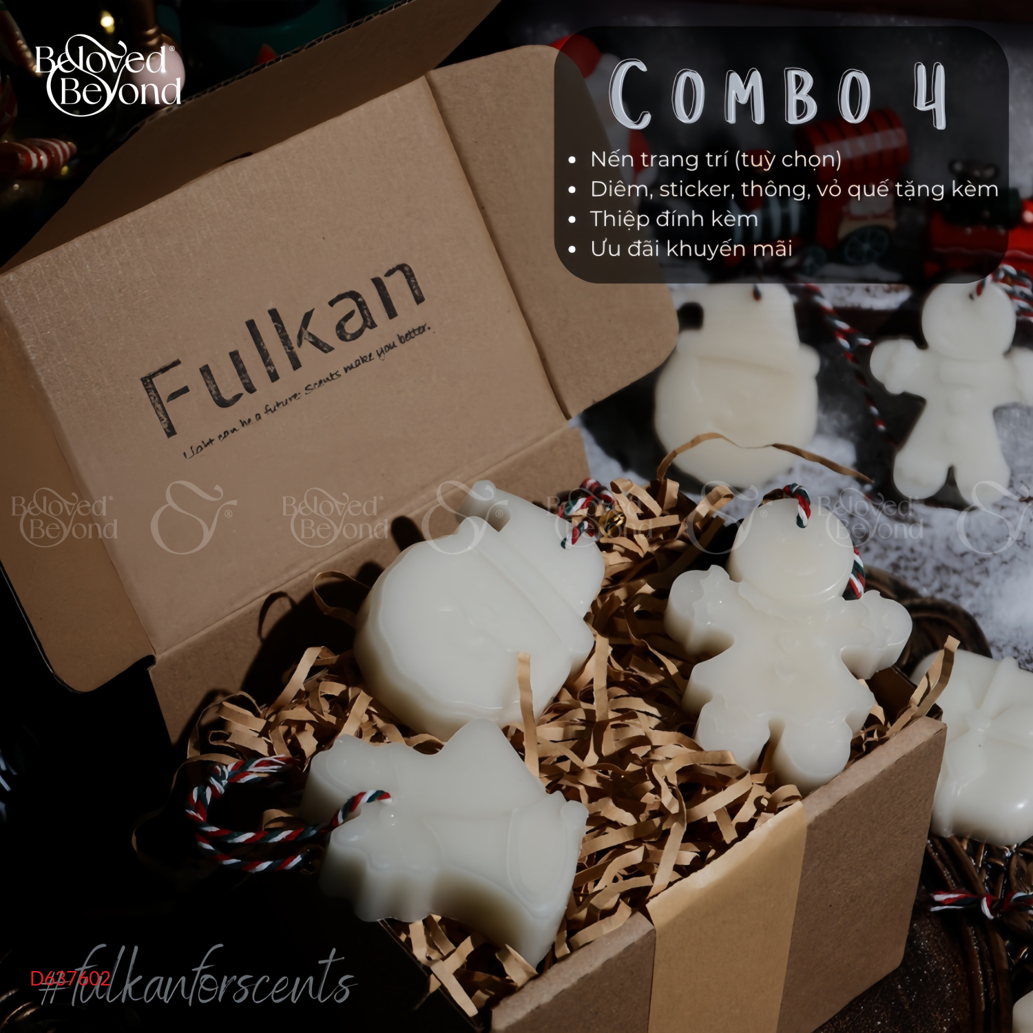 Combo Nến Thơm 4, Quà Giáng Sinh, Noel - belovedbeyond.com
