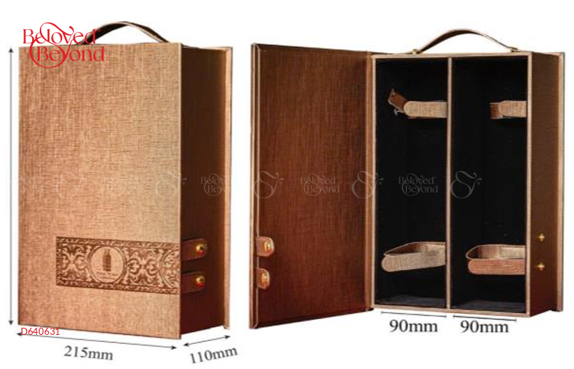 Hộp Da Đôi Nâu Nút Bấm - belovedbeyond.com