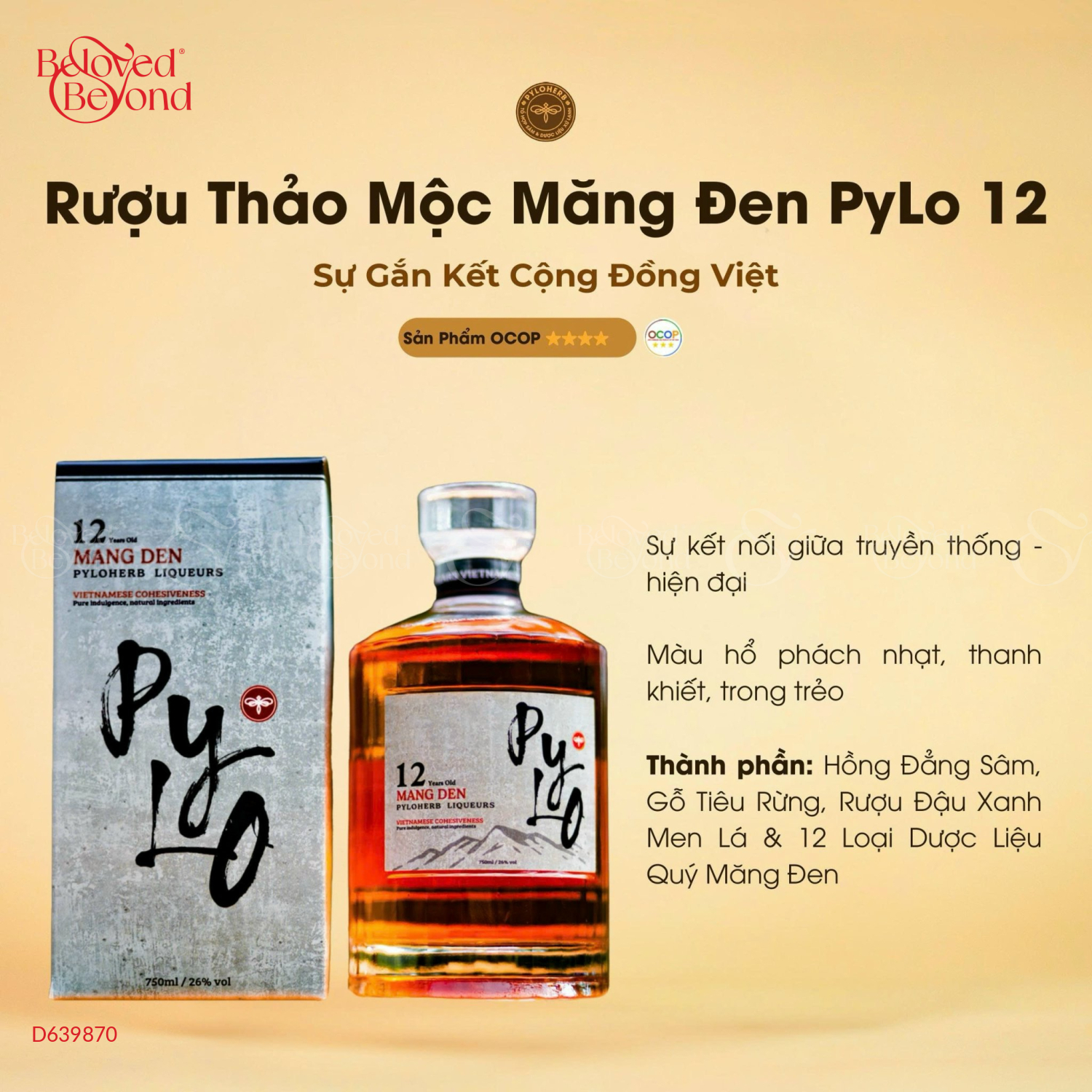 Rượu Thảo Mộc Măng Đen Pylo 12 Pylo - 750Ml - belovedbeyond.com