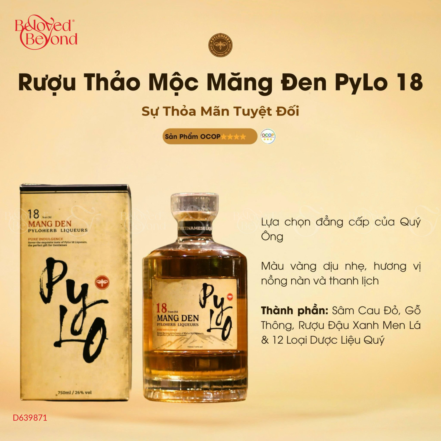 Rượu Thảo Mộc Măng Đen Pylo 18 Pylo - 750Ml - belovedbeyond.com