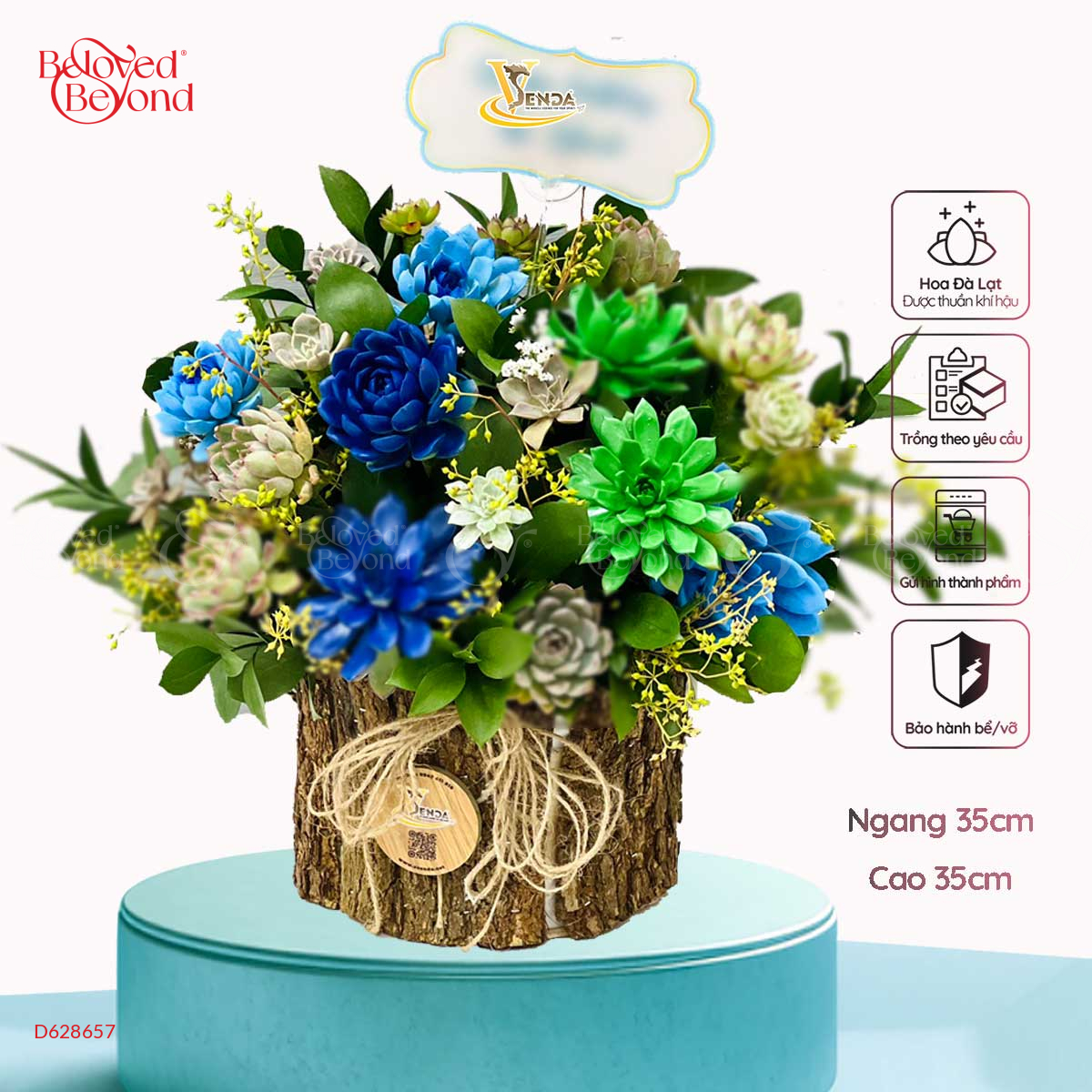 [Giữ Lại Rễ] Tình Cha_Giỏ Hoa Thân Gỗ Sen Đá Cắm - belovedbeyond.com