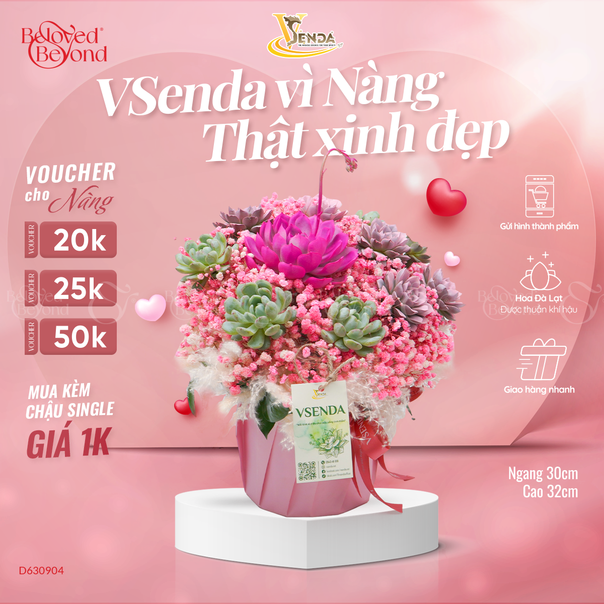 [Giữ Lại Rễ] Hoàn Mỹ_Lẵng Hoa Sen Đá Cắm - belovedbeyond.com